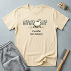 T-shirt illustration humoristique de moutons — «Certifié non suiveur»