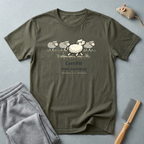 T-shirt illustration humoristique de moutons — «Certifié non suiveur»