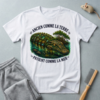 T-shirt illustration  crocodile «Ancienne comme la Terre, Patient comme la Mer»