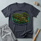 T-shirt illustration  crocodile «Ancienne comme la Terre, Patient comme la Mer»