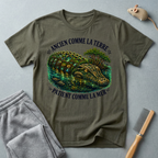 T-shirt illustration  crocodile «Ancienne comme la Terre, Patient comme la Mer»