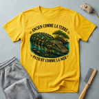 T-shirt illustration  crocodile «Ancienne comme la Terre, Patient comme la Mer»