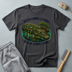 T-shirt illustration  crocodile «Ancienne comme la Terre, Patient comme la Mer»