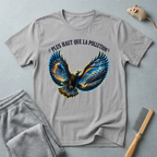 T-shirt illustration graphique d’aigle en plein vol — «Plus Haut Que La Pollution»