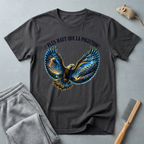T-shirt illustration graphique d’aigle en plein vol — «Plus Haut Que La Pollution»
