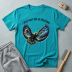 T-shirt illustration graphique d’aigle en plein vol — «Plus Haut Que La Pollution»