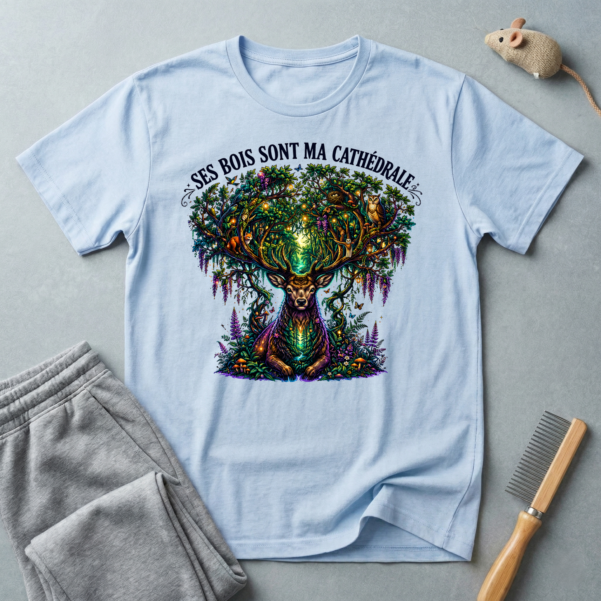 T-shirt  illustration nature graphique — «Ses Bois Sont Ma Cathédrale»