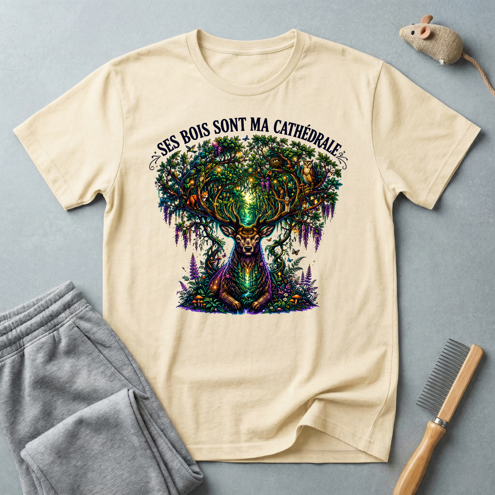 T-shirt  illustration nature graphique — «Ses Bois Sont Ma Cathédrale»