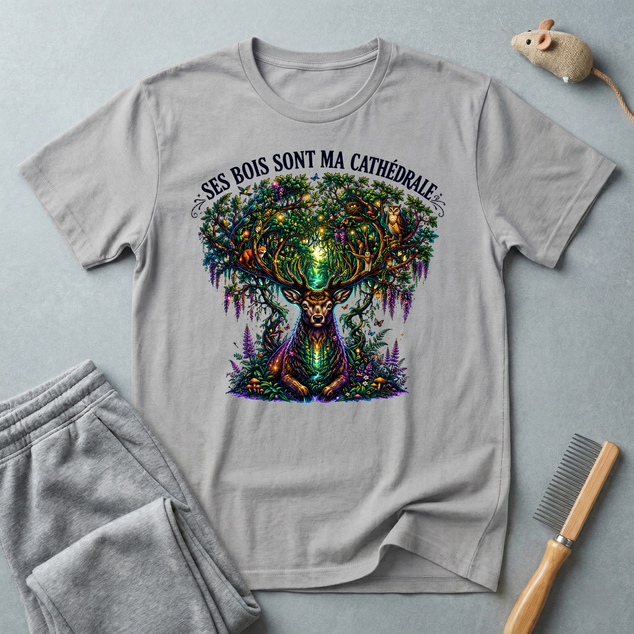 T-shirt  illustration nature graphique — «Ses Bois Sont Ma Cathédrale»