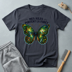 T-shirt Papillon — «Mes ailes portent la forêt»