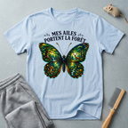 T-shirt Papillon — «Mes ailes portent la forêt»