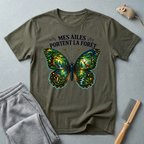 T-shirt Papillon — «Mes ailes portent la forêt»