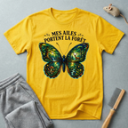 T-shirt Papillon — «Mes ailes portent la forêt»
