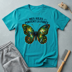 T-shirt Papillon — «Mes ailes portent la forêt»