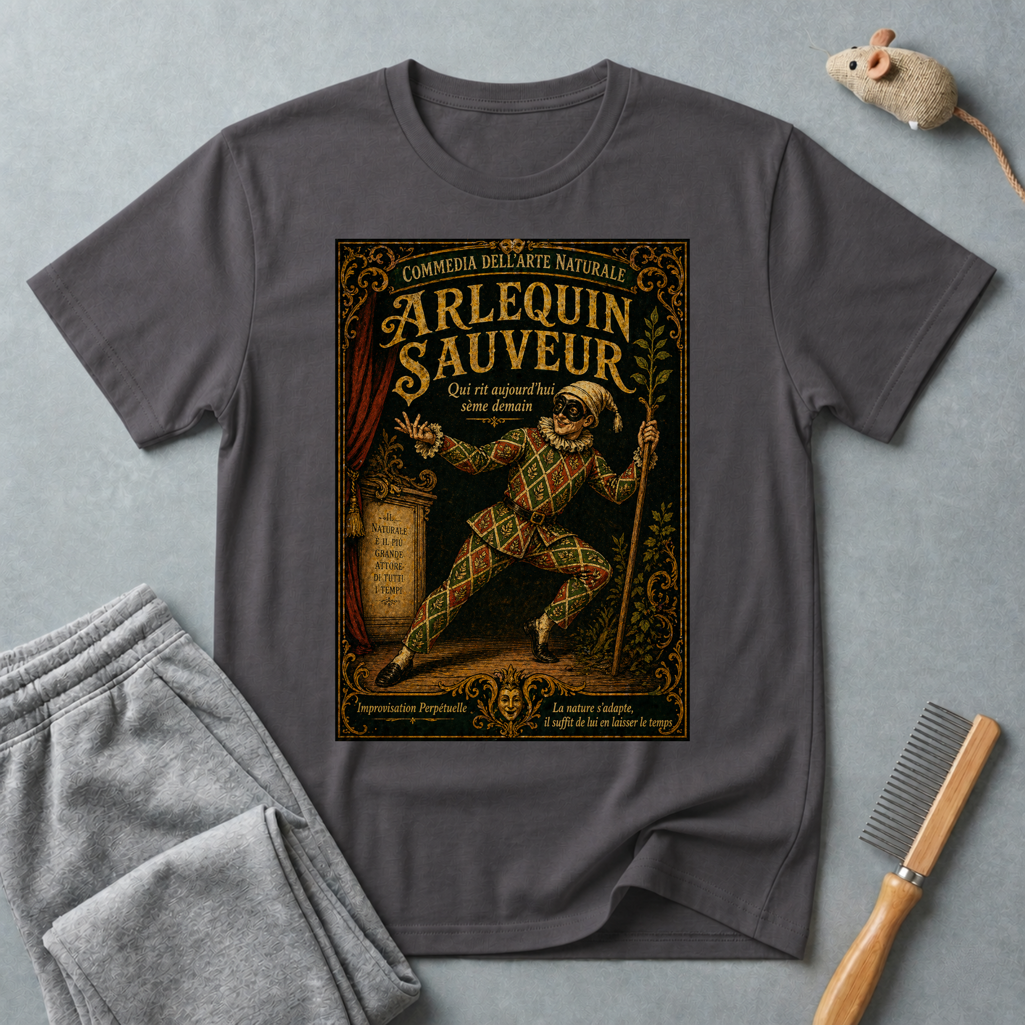 T-shirt vintage affiche Arlequin sauveur style rétro