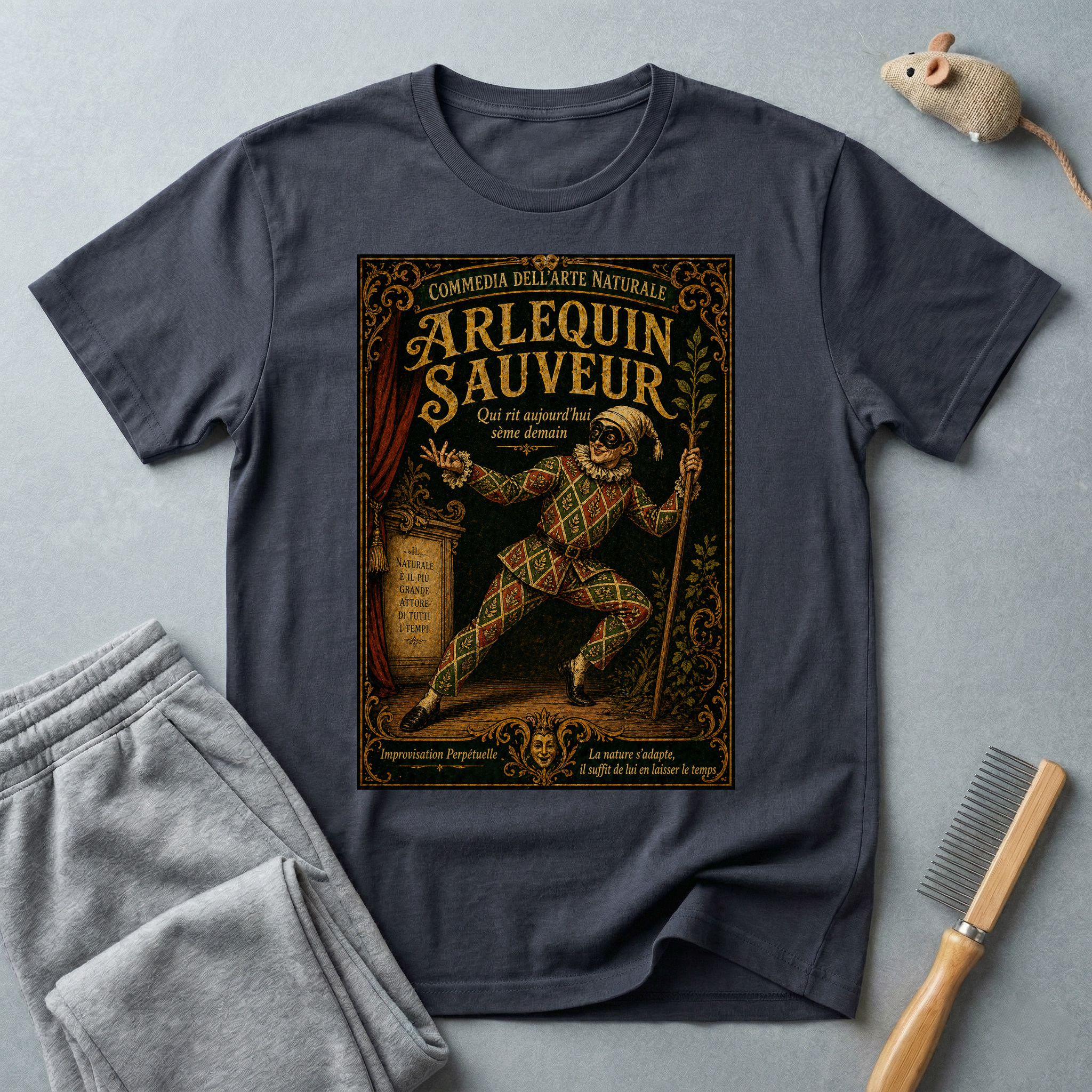 T-shirt vintage affiche Arlequin sauveur style rétro