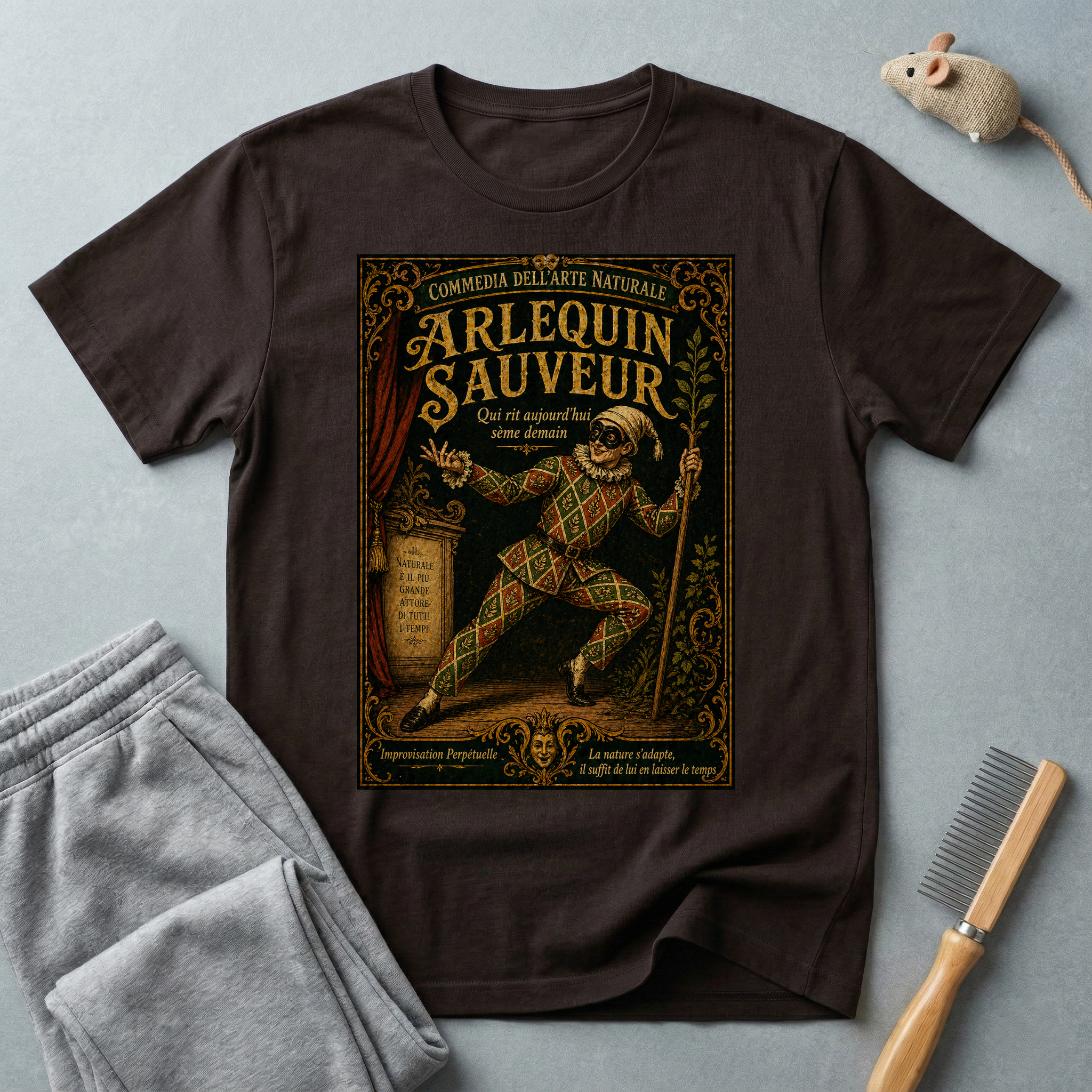 T-shirt vintage affiche Arlequin sauveur style rétro