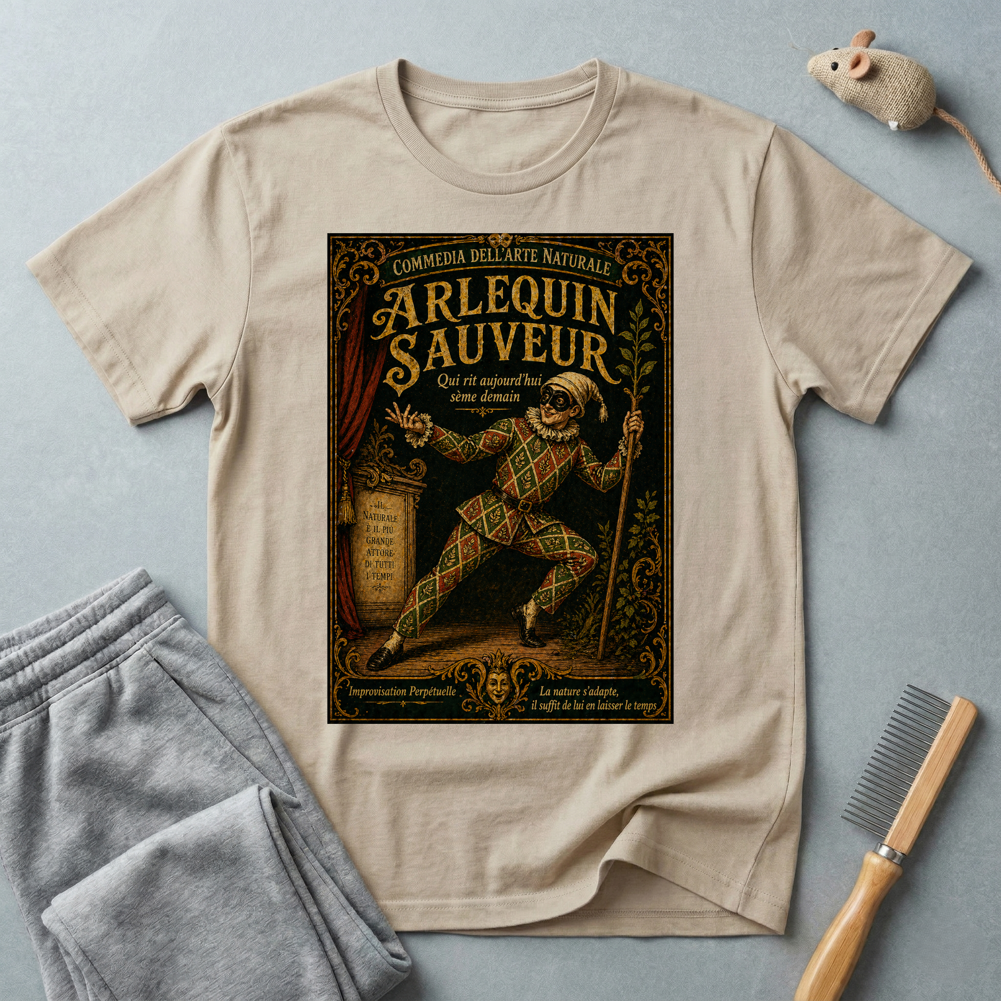 T-shirt vintage affiche Arlequin sauveur style rétro