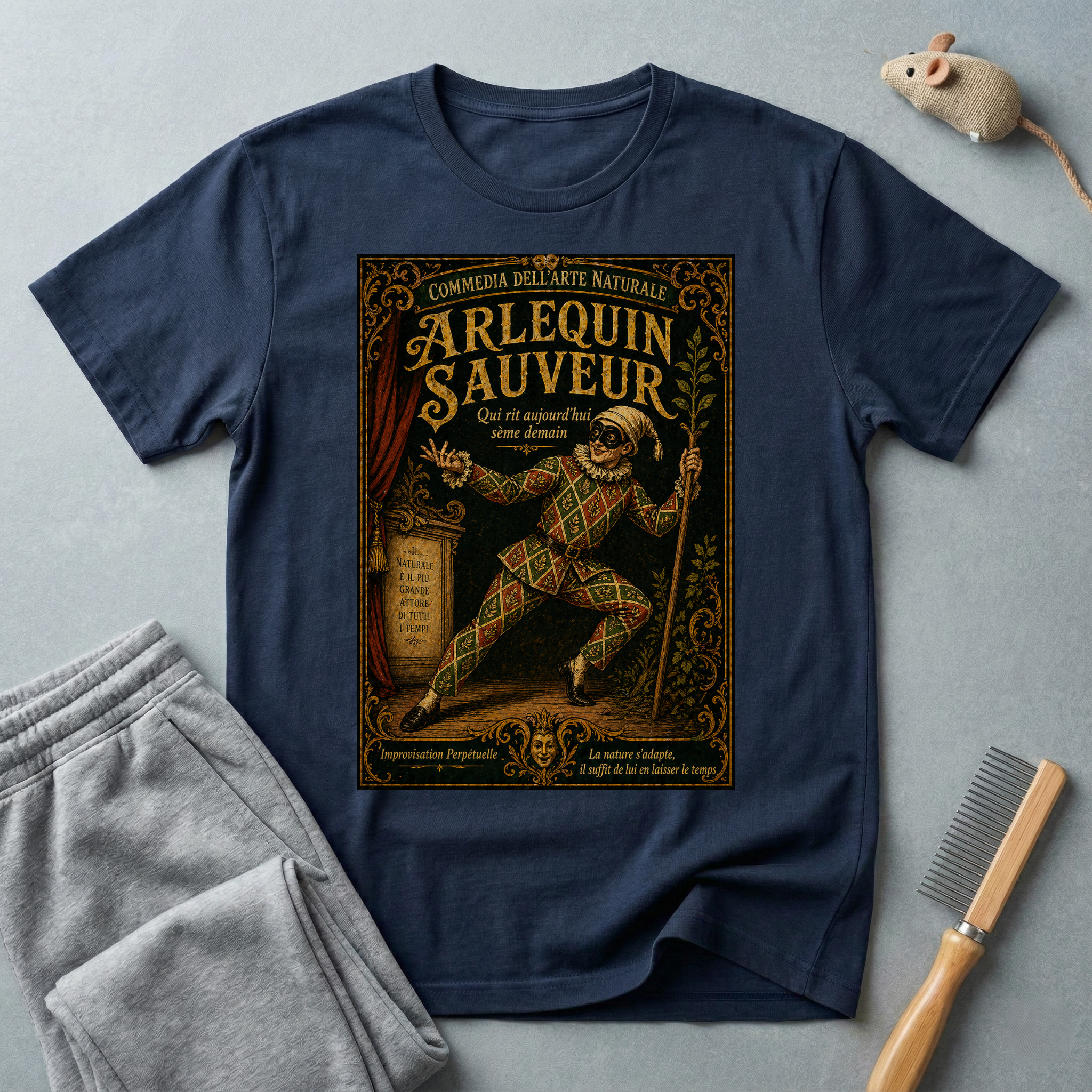 T-shirt vintage affiche Arlequin sauveur style rétro