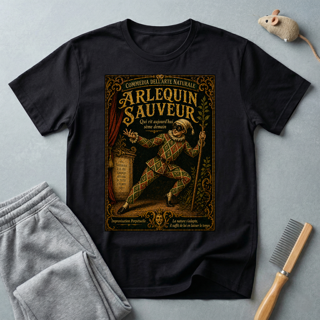 T-shirt vintage affiche Arlequin sauveur style rétro
