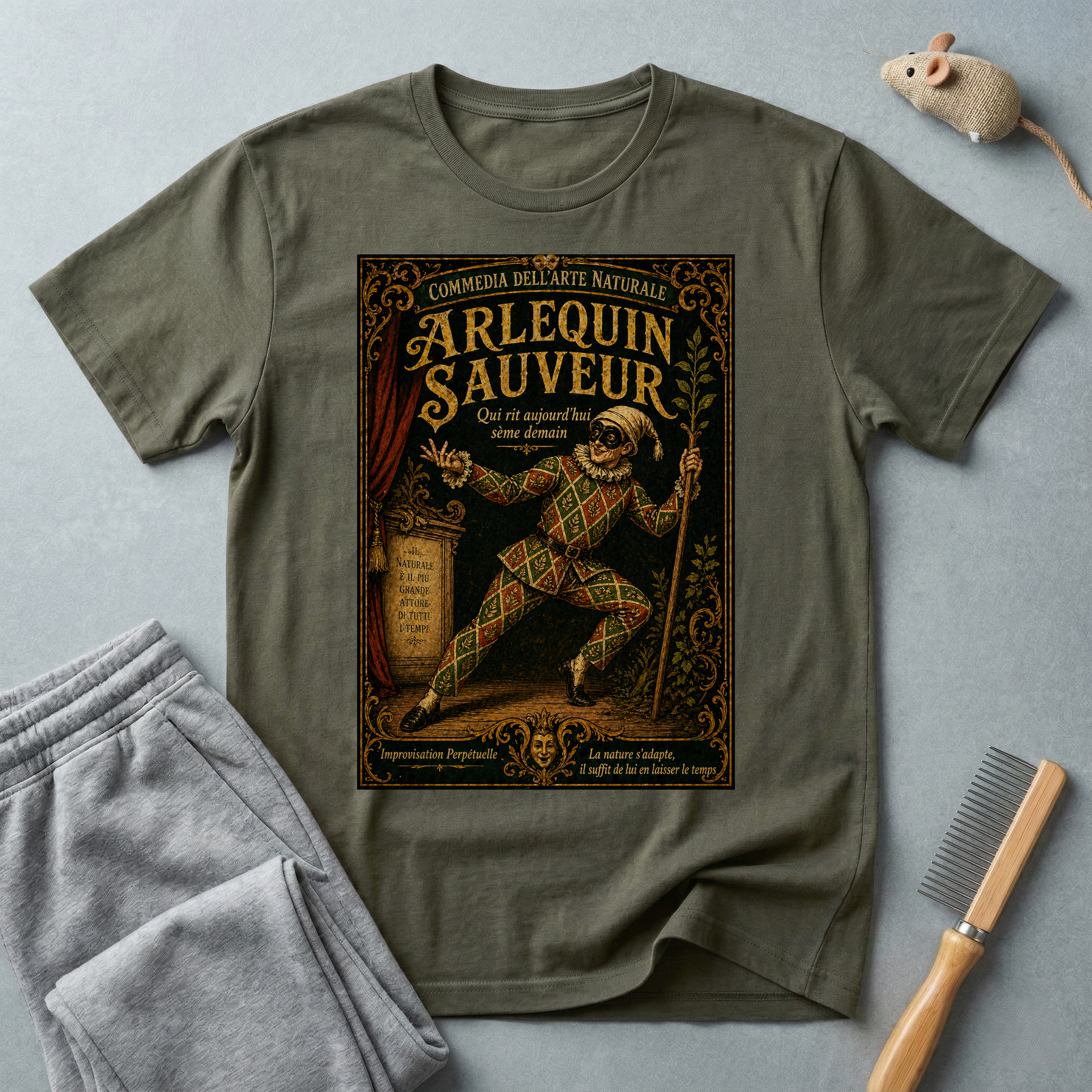 T-shirt vintage affiche Arlequin sauveur style rétro