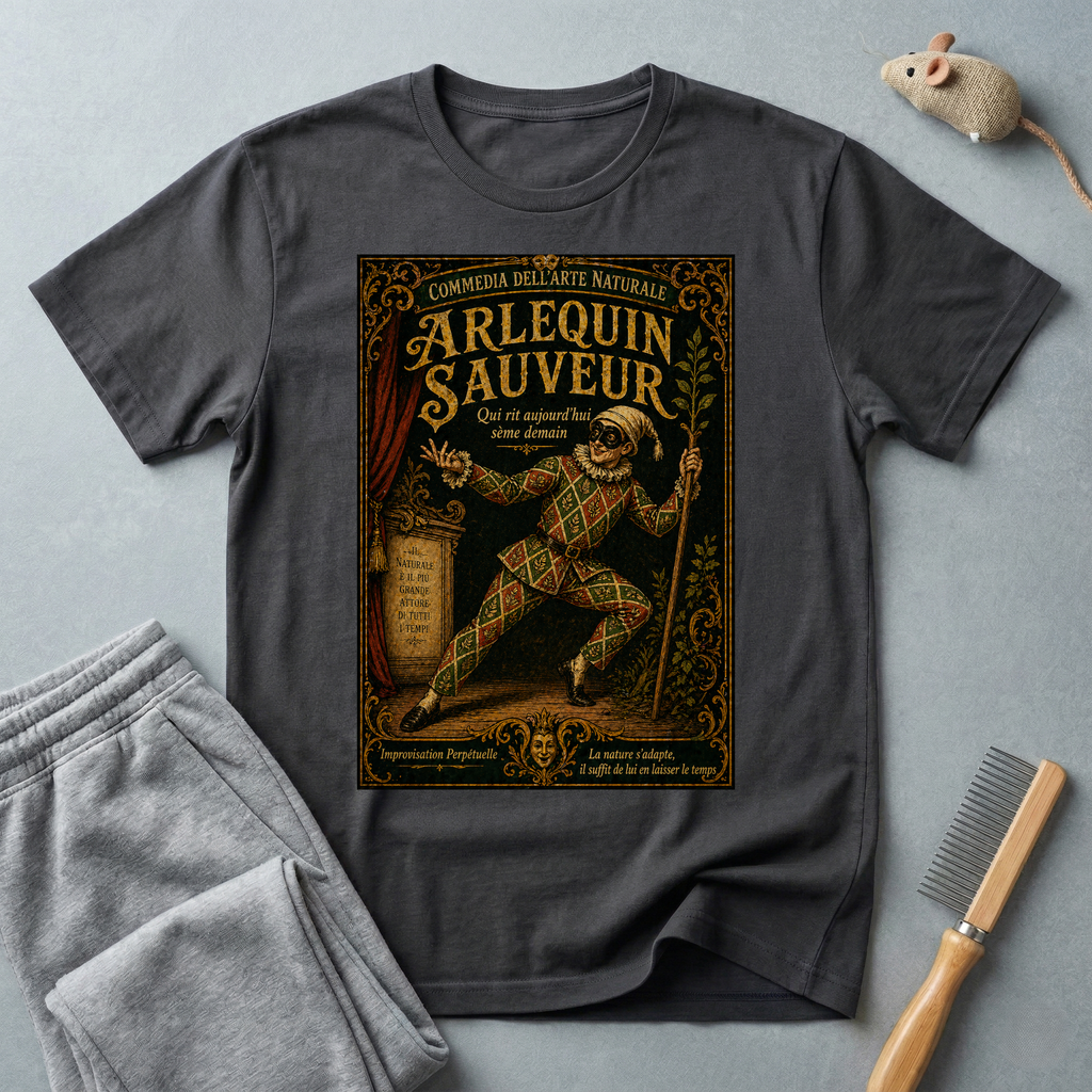 T-shirt vintage affiche Arlequin sauveur style rétro
