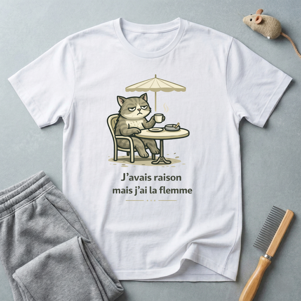 T-shirt unisexe Softstyle «J’avais raison mais j’ai la flemme»