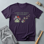 T-shirt empreinte de patte florale — «Laisse une trace qui fleurit»