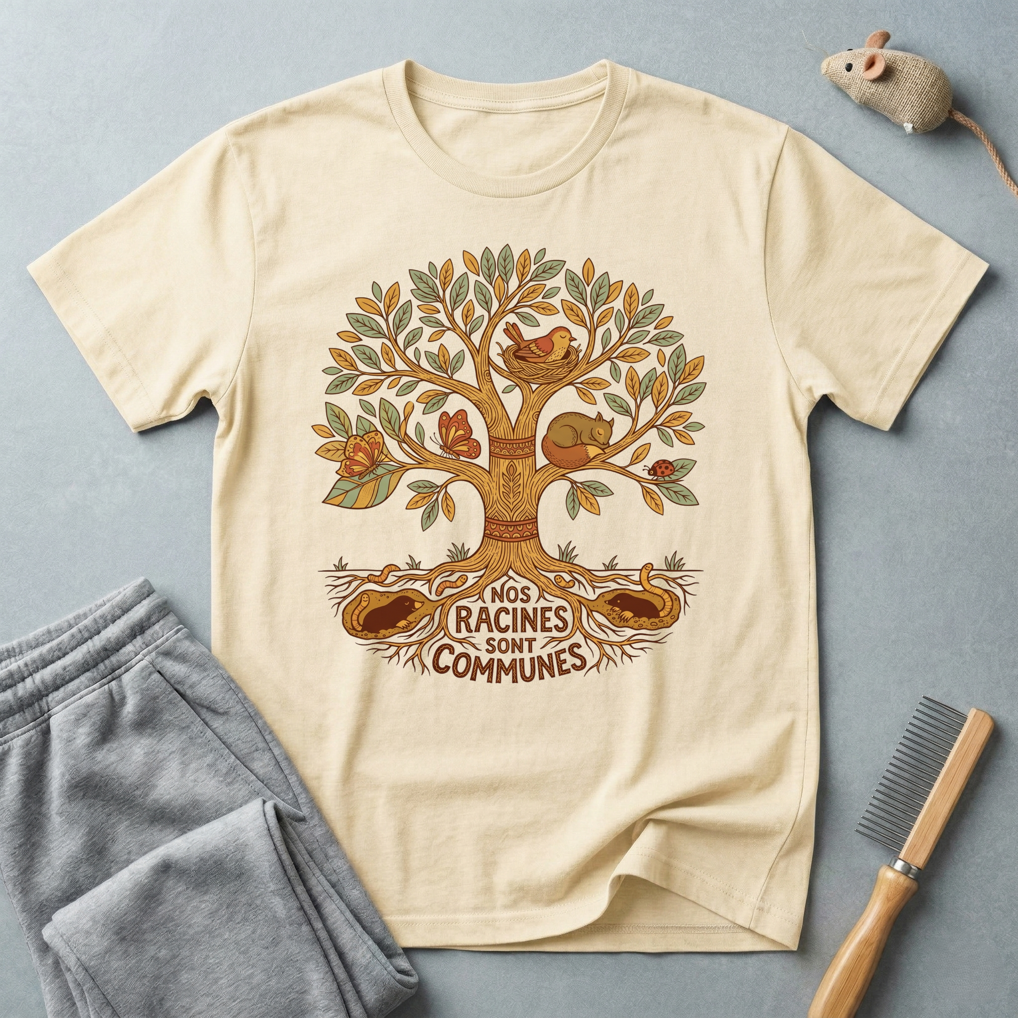 T-shirt arbre des racines — «Nos racines sont communes»