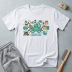 T-shirt graphique poulpe voyageur — «Je veux juste changer le monde»