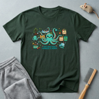 T-shirt graphique poulpe voyageur — «Je veux juste changer le monde»