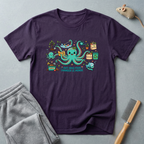 T-shirt graphique poulpe voyageur — «Je veux juste changer le monde»