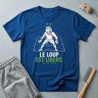 T-shirt graphique de loup de football — "Le Loup Est Libero"