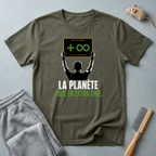 T-shirt «La Planète Joue En Extra Time.» — design de chronomètre d’arbitre de football