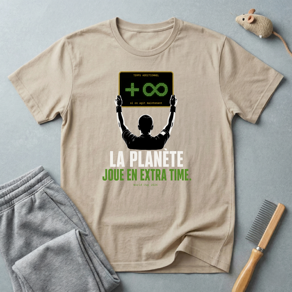 T-shirt «La Planète Joue En Extra Time.» — design de chronomètre d’arbitre de football