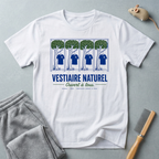 T-shirt «Vestiaire naturel - Ouvert à tous» (design éco arbre et chemise)