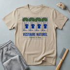 T-shirt «Vestiaire naturel - Ouvert à tous» (design éco arbre et chemise)