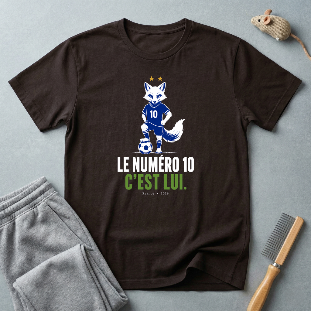 T-shirt de football avec renard — t-shirt graphique «Le numéro 10, c’est lui.»