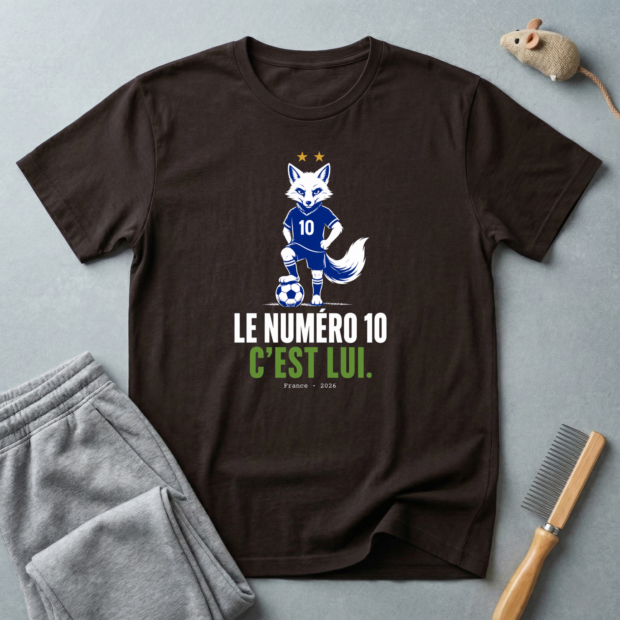 T-shirt de football avec renard — t-shirt graphique «Le numéro 10, c’est lui.»