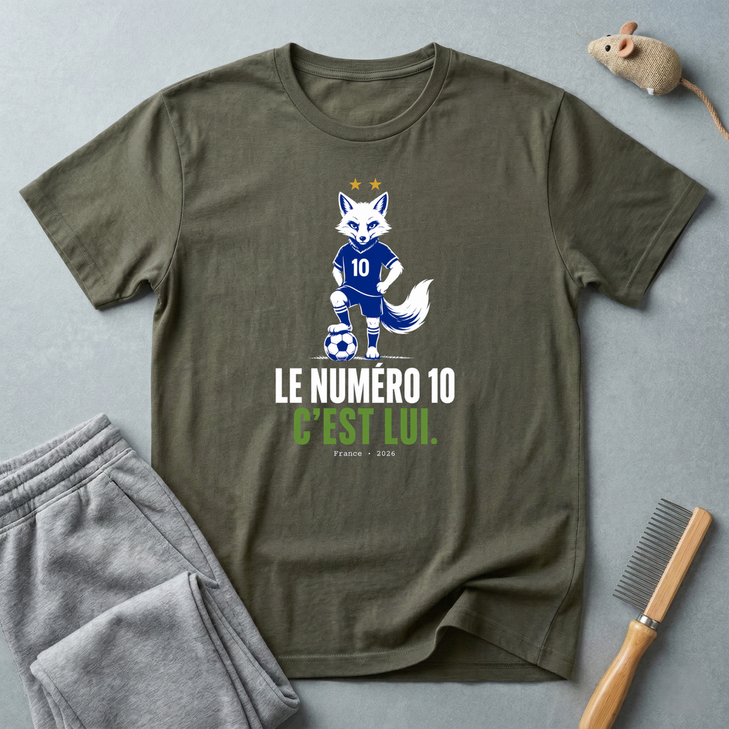 T-shirt de football avec renard — t-shirt graphique «Le numéro 10, c’est lui.»