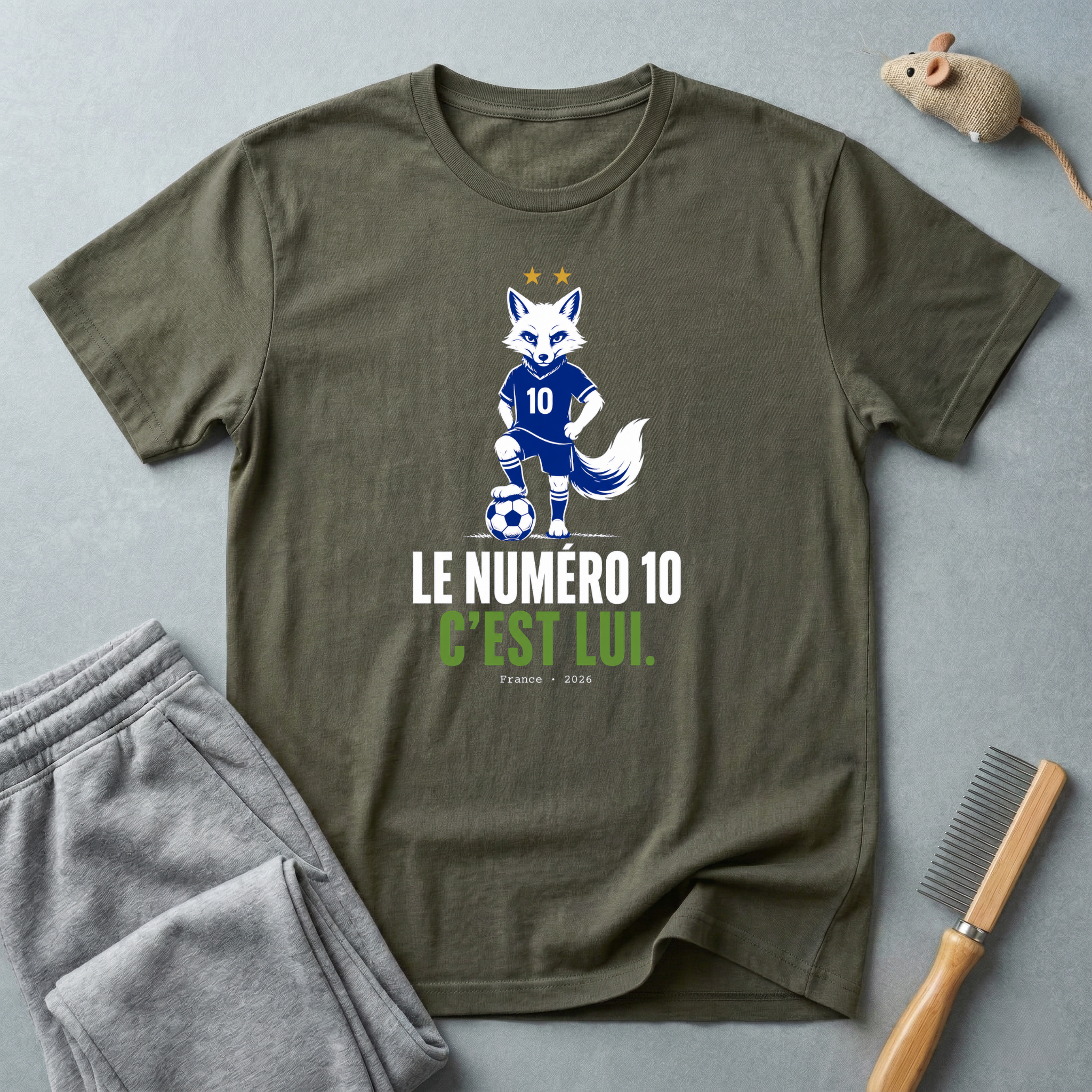 T-shirt de football avec renard — t-shirt graphique «Le numéro 10, c’est lui.»