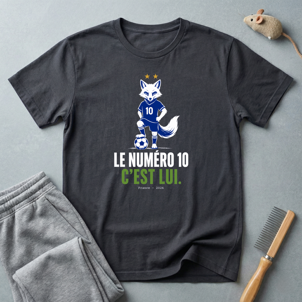 T-shirt de football avec renard — t-shirt graphique «Le numéro 10, c’est lui.»