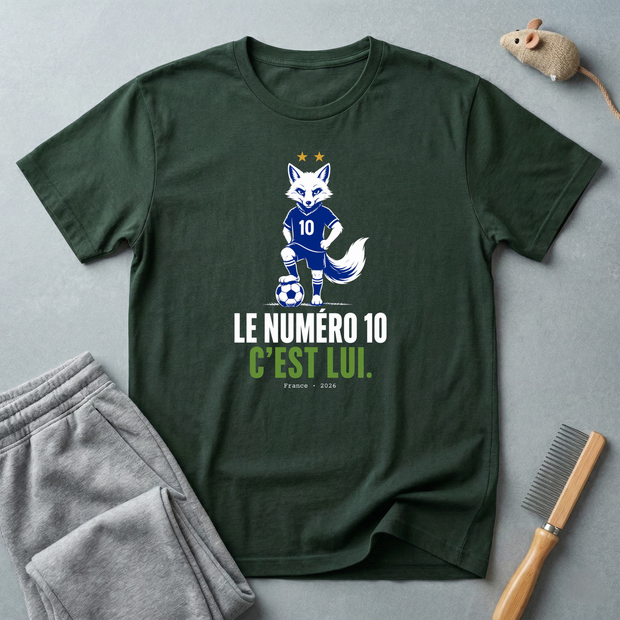 T-shirt de football avec renard — t-shirt graphique «Le numéro 10, c’est lui.»