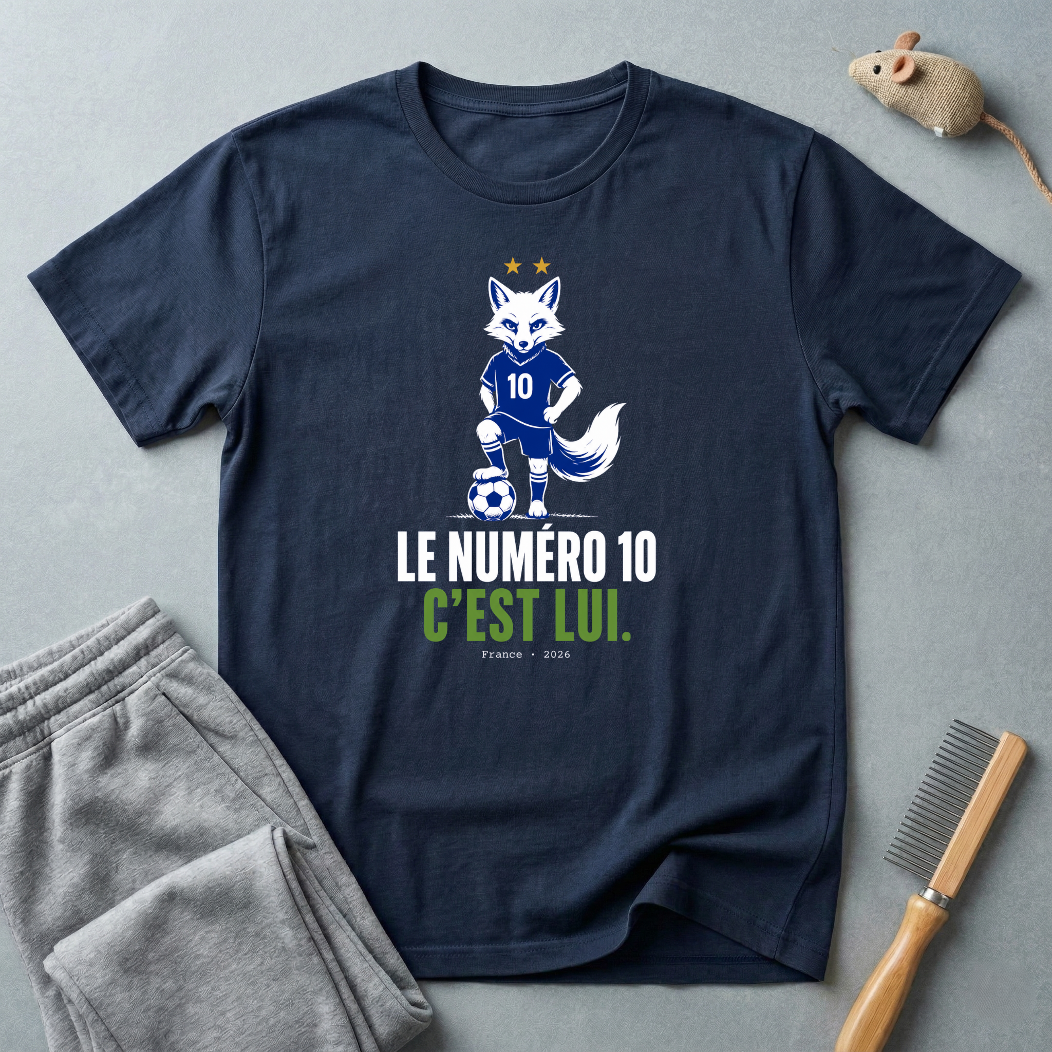 T-shirt de football avec renard — t-shirt graphique «Le numéro 10, c’est lui.»