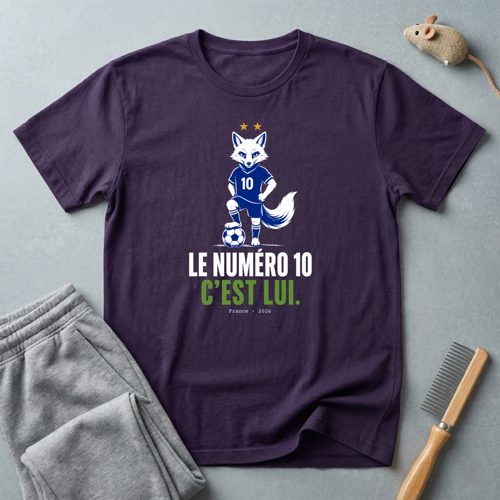 T-shirt de football avec renard — t-shirt graphique «Le numéro 10, c’est lui.»