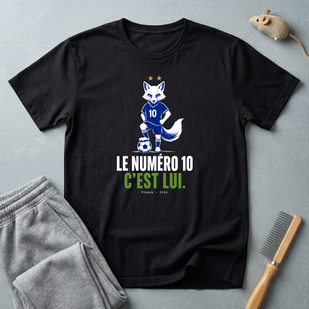 T-shirt de football avec renard — t-shirt graphique «Le numéro 10, c’est lui.»