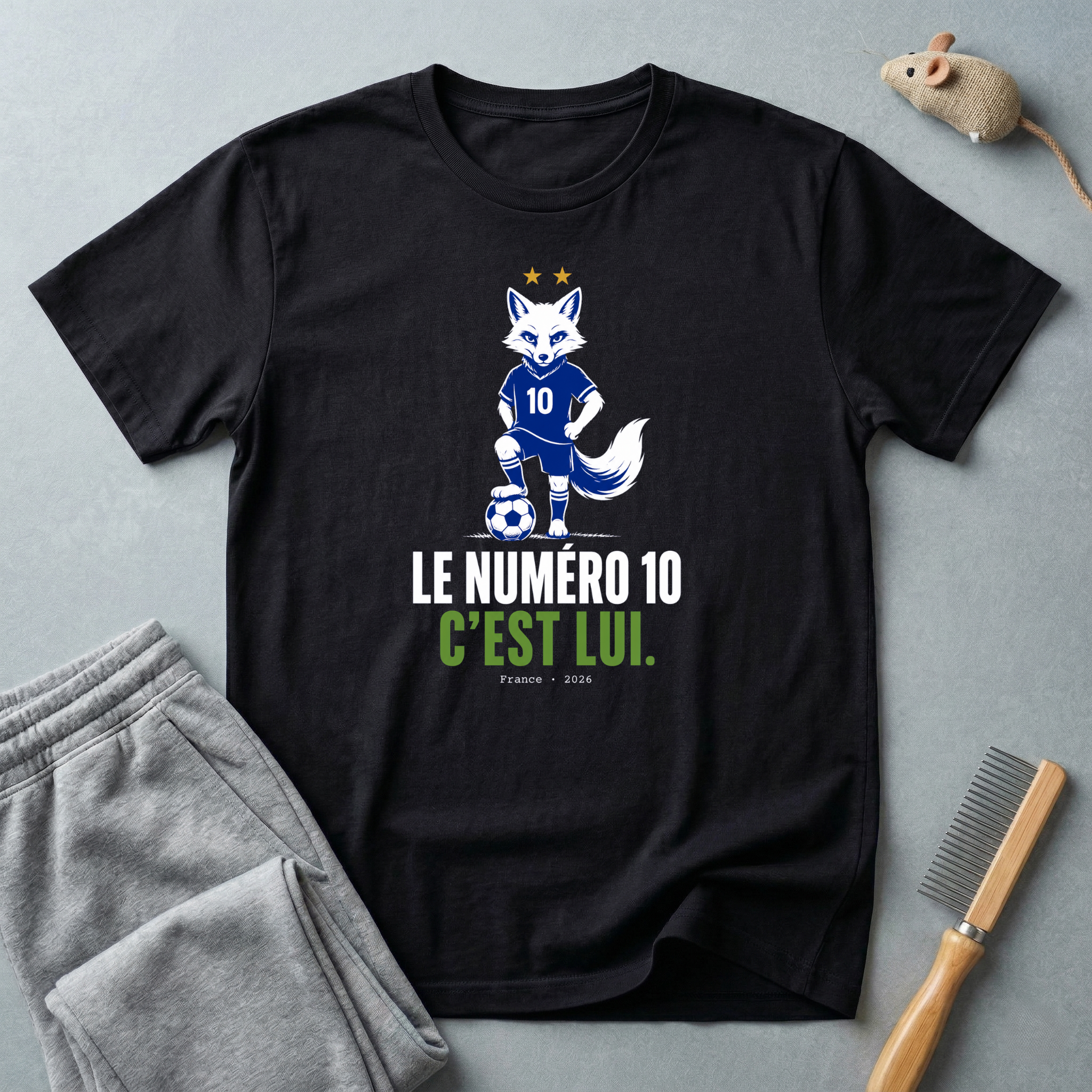 T-shirt de football avec renard — t-shirt graphique «Le numéro 10, c’est lui.»