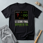 T-shirt — «Le score final dépend de toi.» t-shirt graphique Humanité vs Nature