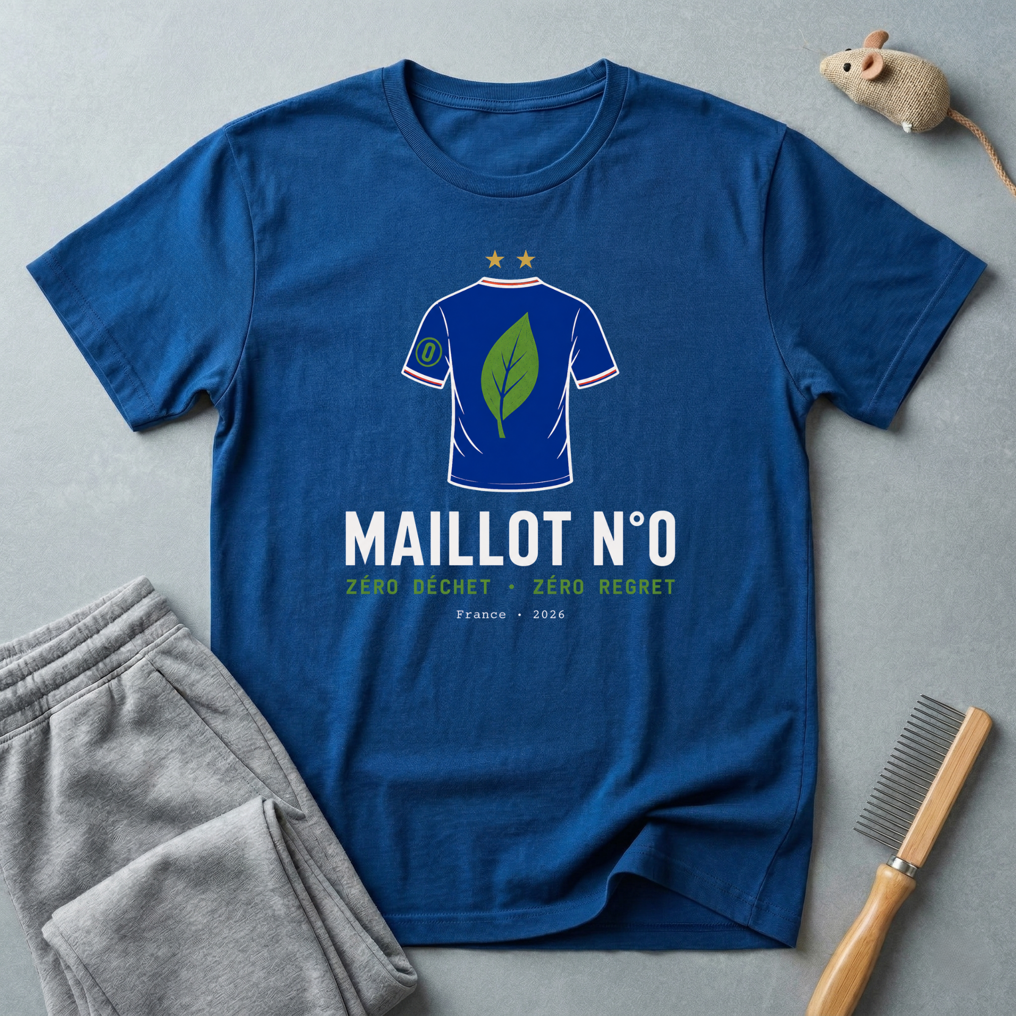 T-shirt éco — «Maillot n° 0» — t-shirt de football durable au motif de feuille