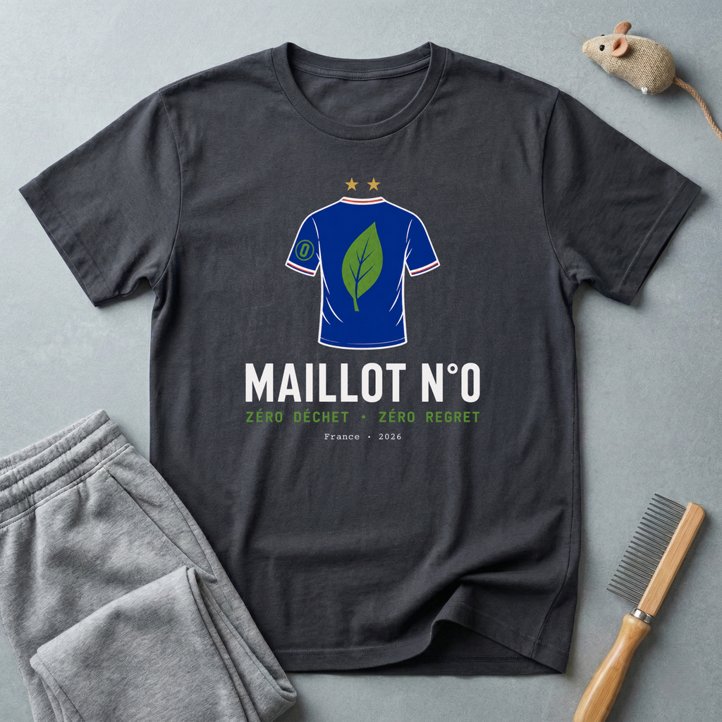 T-shirt éco — «Maillot n° 0» — t-shirt de football durable au motif de feuille